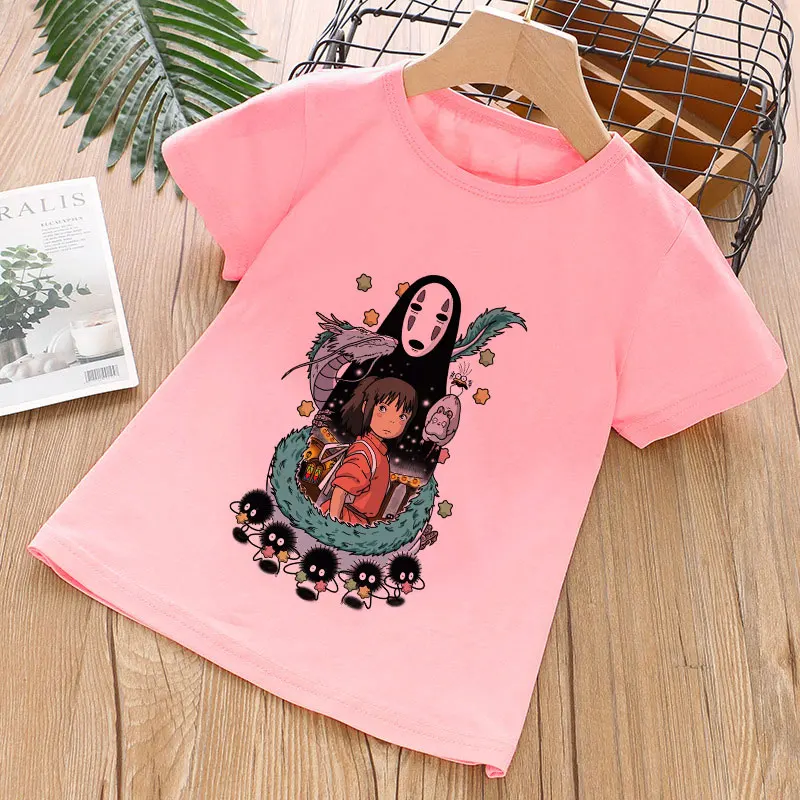 Boys Girls Japanese Anime Spirited Away Printing T Shirt Kids Summer White Pink Tops Children Funny Cartoon T-shirt Short Sleeve
Boys Girls Japanese Anime Spirited Away Printing T Shirt Kids Summer White Pink Tops Children Funny Cartoon T-shirt Short Sleeve