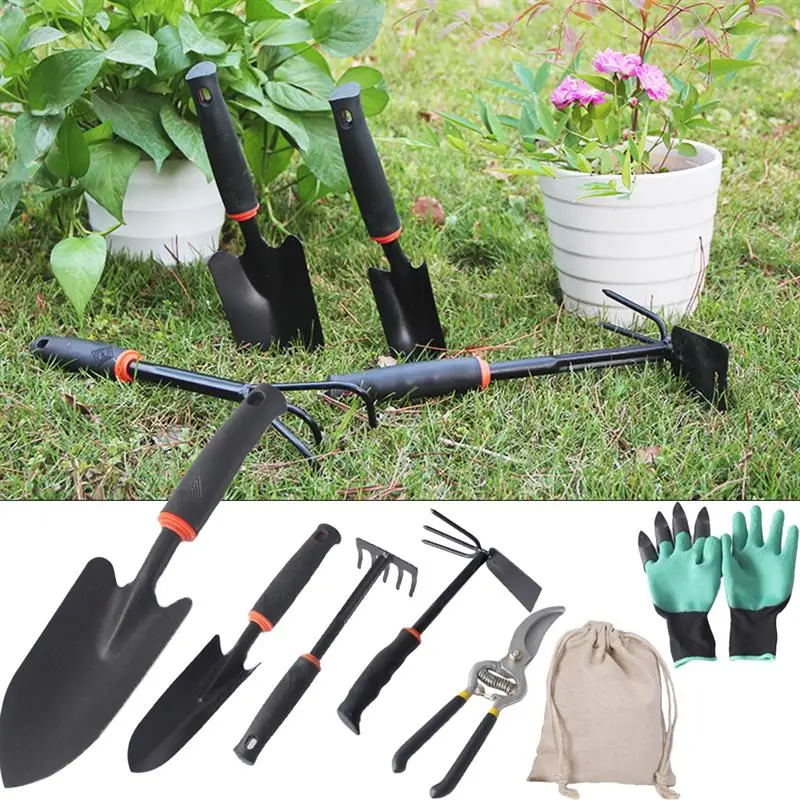 Gardening Tool Set (Transplant Shovel/Trowel/Rake/Double-Sided Weeder/2PCS Gloves/Pruner/Burlap Bag) Garden Accessories
Gardening Tool Set (Transplant Shovel/Trowel/Rake/Double-Sided Weeder/2PCS Gloves/Pruner/Burlap Bag) Garden Accessories