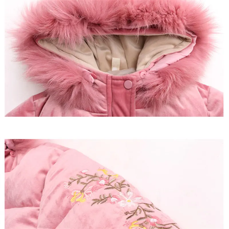 2020 Girls Down Cotton Jacket Children's Winter Clothing Kids Warm Thicken Coat Embroider Plus Velvet Long Style Parka Outerwear
2020 Girls Down Cotton Jacket Children's Winter Clothing Kids Warm Thicken Coat Embroider Plus Velvet Long Style Parka Outerwear