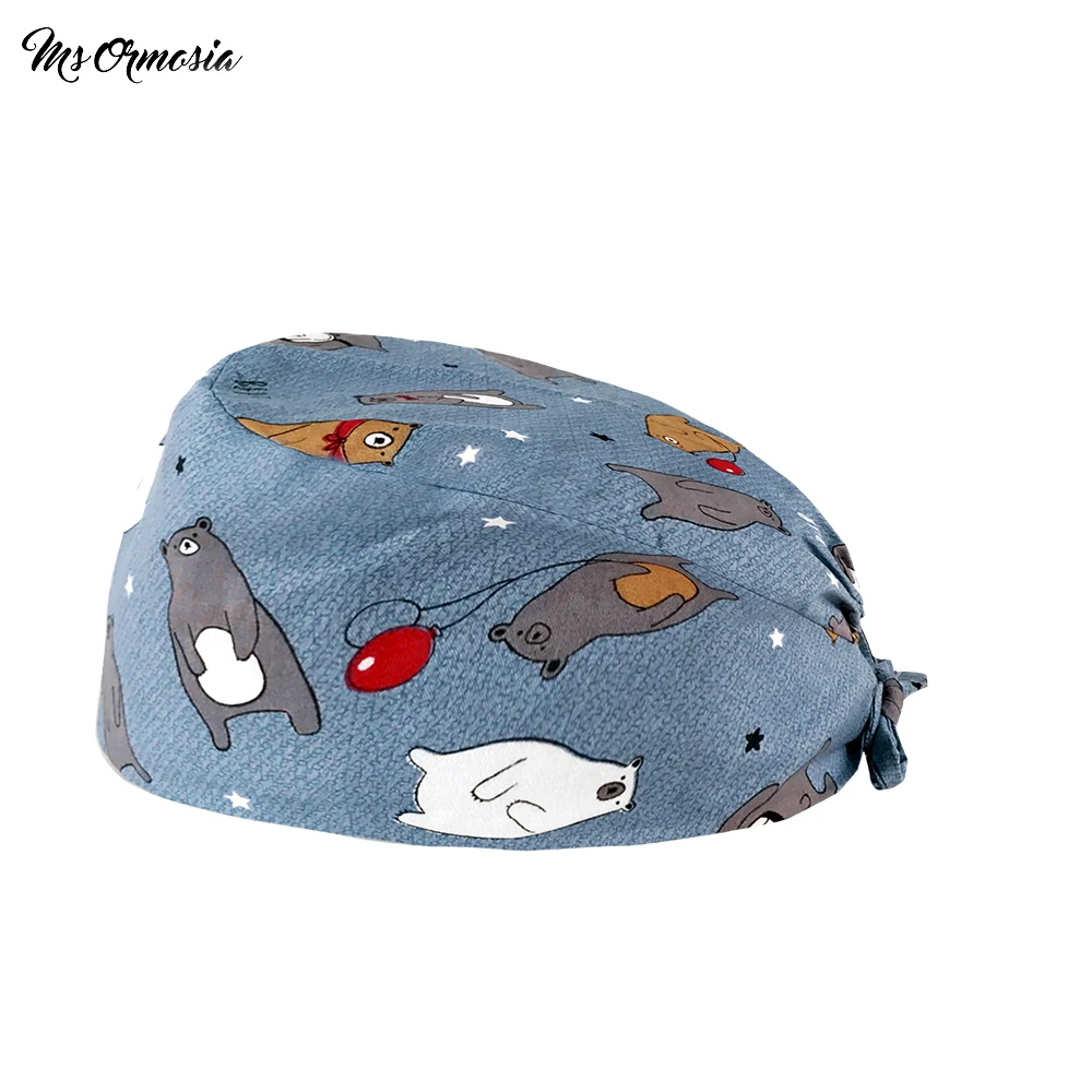 Милая гигиеническая шапка для салонов красоты, для работы, для мытья посуды, унисекс, с мультяшным принтом, с маленьким медвежонком, эластич... 
Милая гигиеническая шапка для салонов красоты, для работы, для мытья посуды, унисекс, с мультяшным принтом, с маленьким медвежонком, эластич...