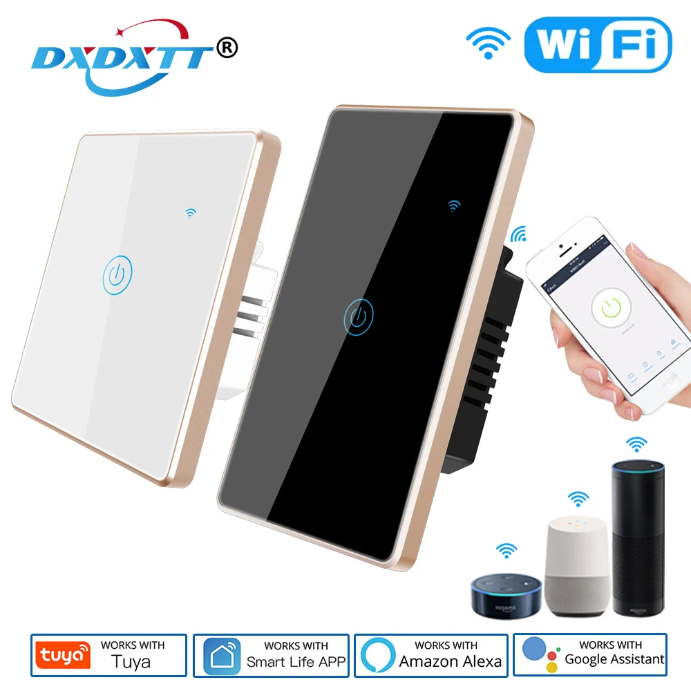Alexa WiFi Smart Switch EU/UK/US/Brazil Standard Aluminum Alloy Frame Luxuray Glass Google Home Smart Life Touch Tuya Switches 
Alexa WiFi Smart Switch EU/UK/US/Brazil Standard Aluminum Alloy Frame Luxuray Glass Google Home Smart Life Touch Tuya Switches