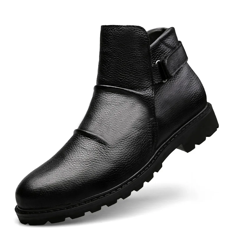 Men's Slip-on Shoes Winter Plush Warmth Fashion High-top Shoes Genuine Leather Business Casual Shoes British Men Cotton Shoes
Men's Slip-on Shoes Winter Plush Warmth Fashion High-top Shoes Genuine Leather Business Casual Shoes British Men Cotton Shoes