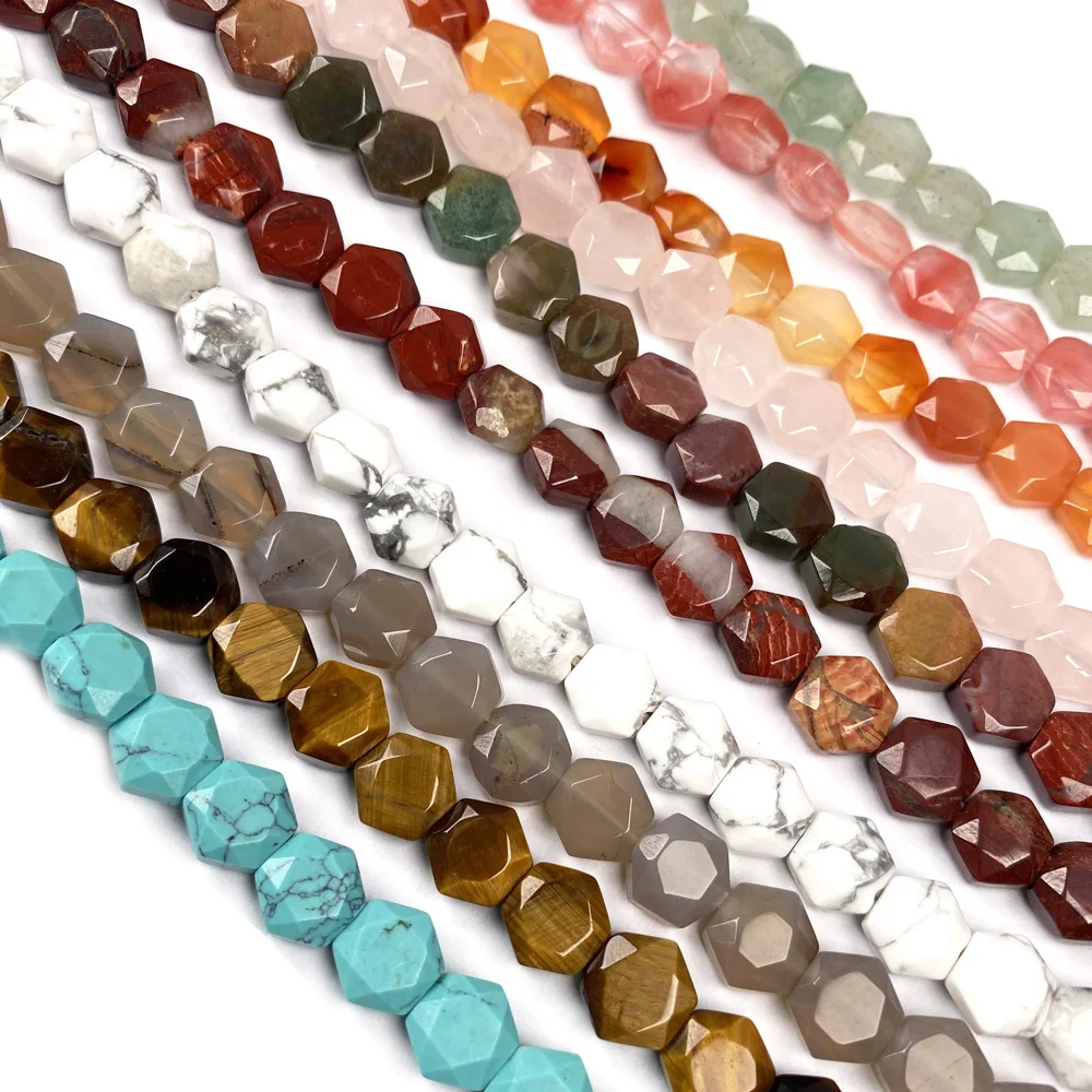 Natural Gemstone Beads Accessories Faceted Hexagonal Crystal Agates Stone Beading Charm for Jewelry Making Necklace Bracelet
Natural Gemstone Beads Accessories Faceted Hexagonal Crystal Agates Stone Beading Charm for Jewelry Making Necklace Bracelet