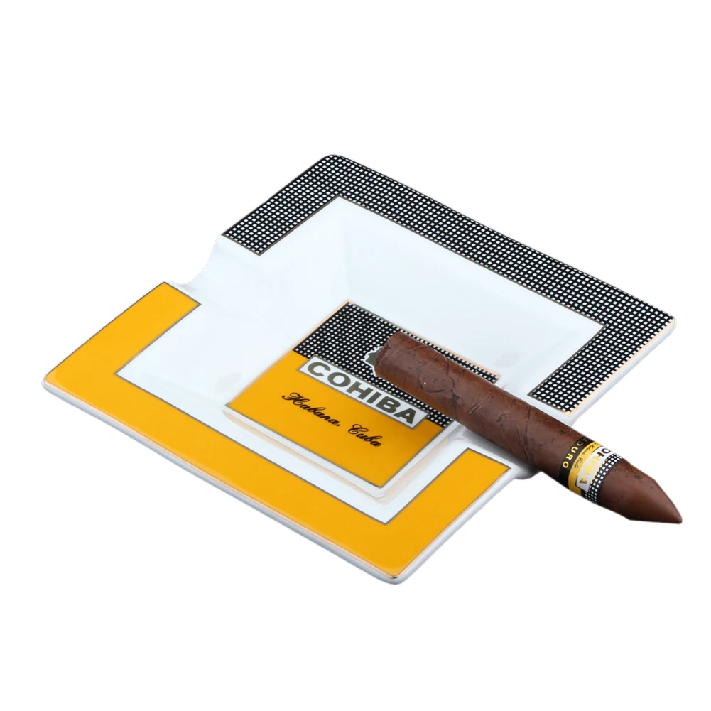 COHIBA Portable Cigar Ashtray Large Ceramic Home Ashtrays Luxury Tobacco 2 Rest Holder Smoking Ash Tray Car Travel
COHIBA Portable Cigar Ashtray Large Ceramic Home Ashtrays Luxury Tobacco 2 Rest Holder Smoking Ash Tray Car Travel