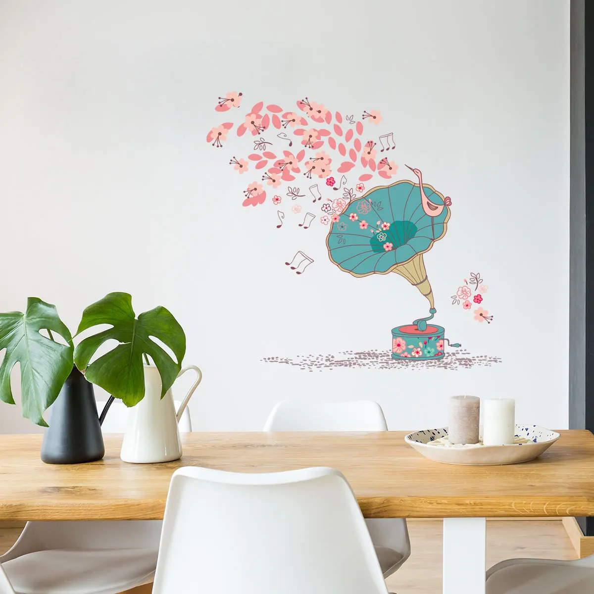 Creative Flowers Phonograph Wall Stickers for Bedroom Kids rooms Wall Decor Removable PVC Wall Decals Home Decoration Art Murals
Creative Flowers Phonograph Wall Stickers for Bedroom Kids rooms Wall Decor Removable PVC Wall Decals Home Decoration Art Murals