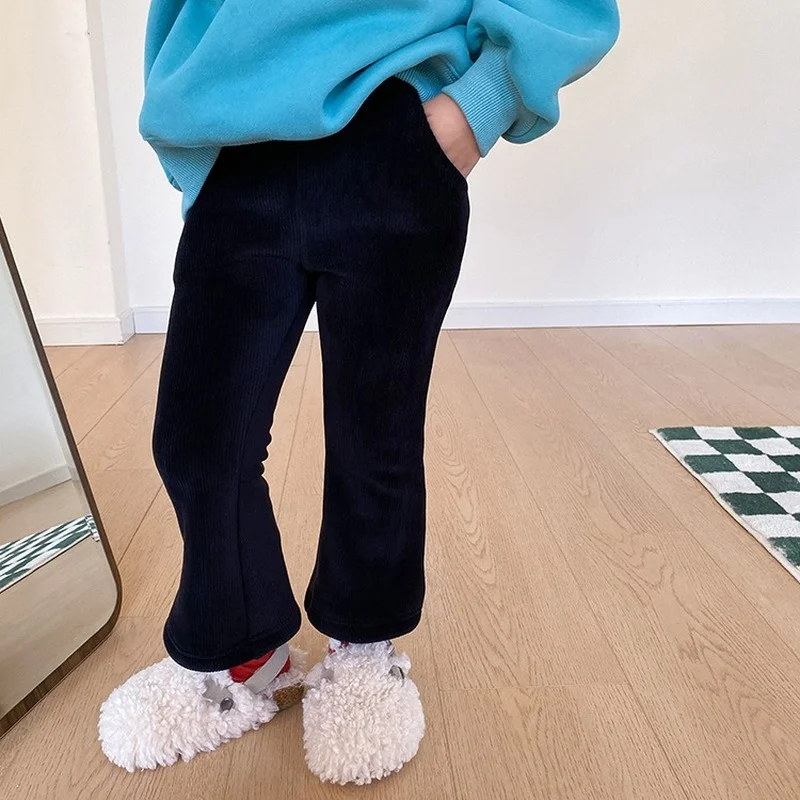 Korean style Girls solid color velvet slim flared trousers Winter baby girl fashion warm thicken flared pant 1-8Y
Korean style Girls solid color velvet slim flared trousers Winter baby girl fashion warm thicken flared pant 1-8Y
