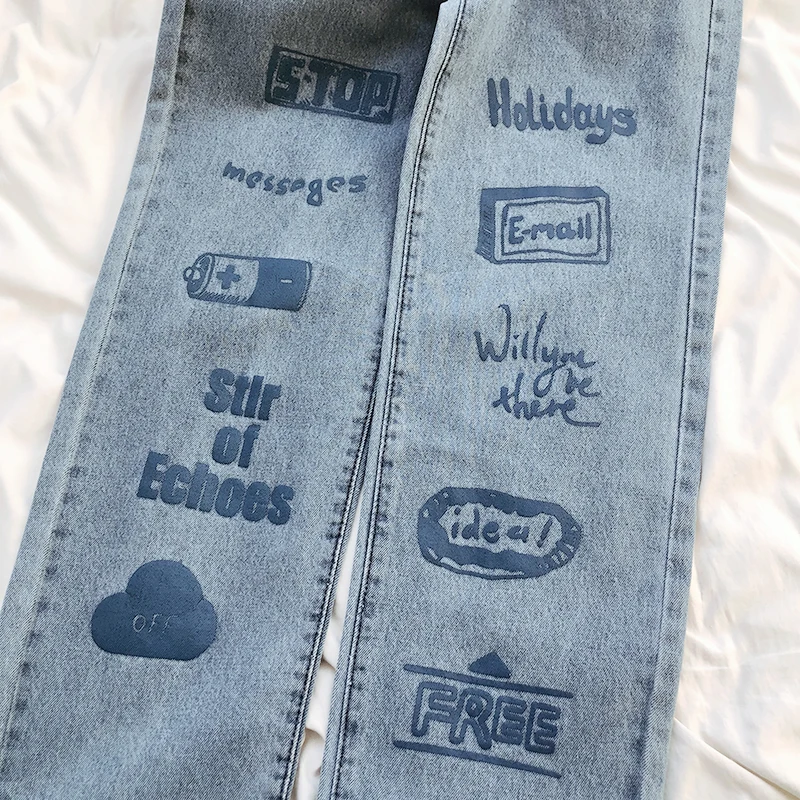 Women's Jeans 2021 Spring Doodling High Waist Denim Trouser Y2k Streetwear Retro Blue Leisure Femme Classic Straight Pants
Women's Jeans 2021 Spring Doodling High Waist Denim Trouser Y2k Streetwear Retro Blue Leisure Femme Classic Straight Pants