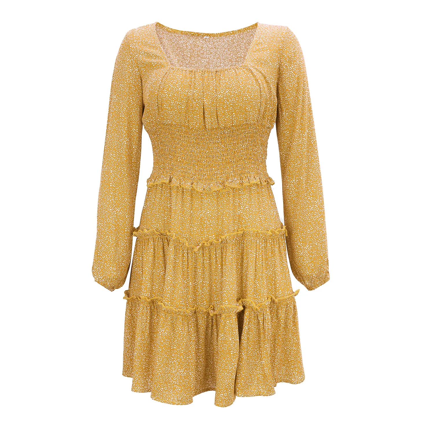 Donsignet Fashion Women's Dress New Summer Square Neck Pullover Floral Print Sexy High-waist Ruffled Long-sleeved Dress Knitting
Donsignet Fashion Women's Dress New Summer Square Neck Pullover Floral Print Sexy High-waist Ruffled Long-sleeved Dress Knitting