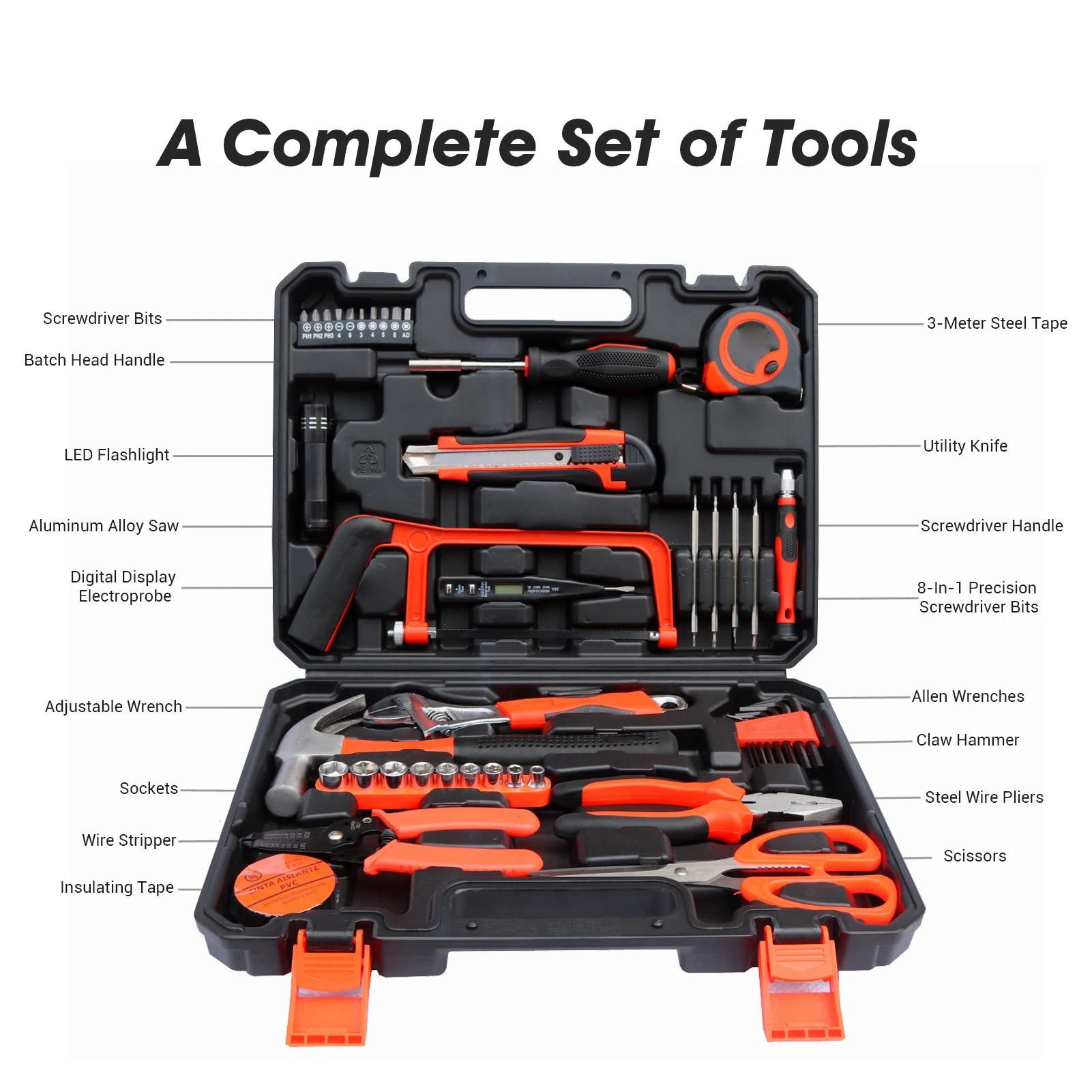 45Pcs Hardware Tool Set Home Toolbox Household Repair Tools General Maintenance Tool Set for Home Apartment Garage Dorm Office
45Pcs Hardware Tool Set Home Toolbox Household Repair Tools General Maintenance Tool Set for Home Apartment Garage Dorm Office