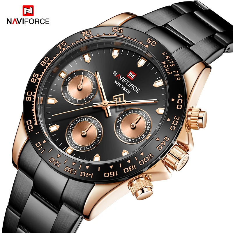 

2021NAVIFORCE Top Business Brand Luxury Rose Glod Watches For men Military Sport Warterproof Man watch Casual Date Male Clock Re