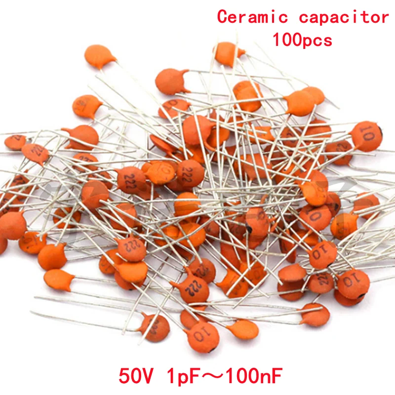 100pcs Ceramic Capacitor 50V 1pF ~ 100nF 0.1uF 104 4.7PF 10PF 22PF 33PF 47PF 100PF 101 220PF 221 330PF 470PF 1NF 103 47NF 473
100pcs Ceramic Capacitor 50V 1pF ~ 100nF 0.1uF 104 4.7PF 10PF 22PF 33PF 47PF 100PF 101 220PF 221 330PF 470PF 1NF 103 47NF 473