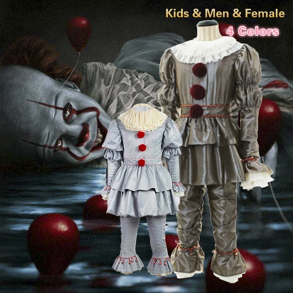 Cosplay Movie Pennywise Costume Halloween Cosplay Suit Clown Adult Cosplay Costume Halloween Party (Men & Female & Kids )
Cosplay Movie Pennywise Costume Halloween Cosplay Suit Clown Adult Cosplay Costume Halloween Party (Men & Female & Kids )
