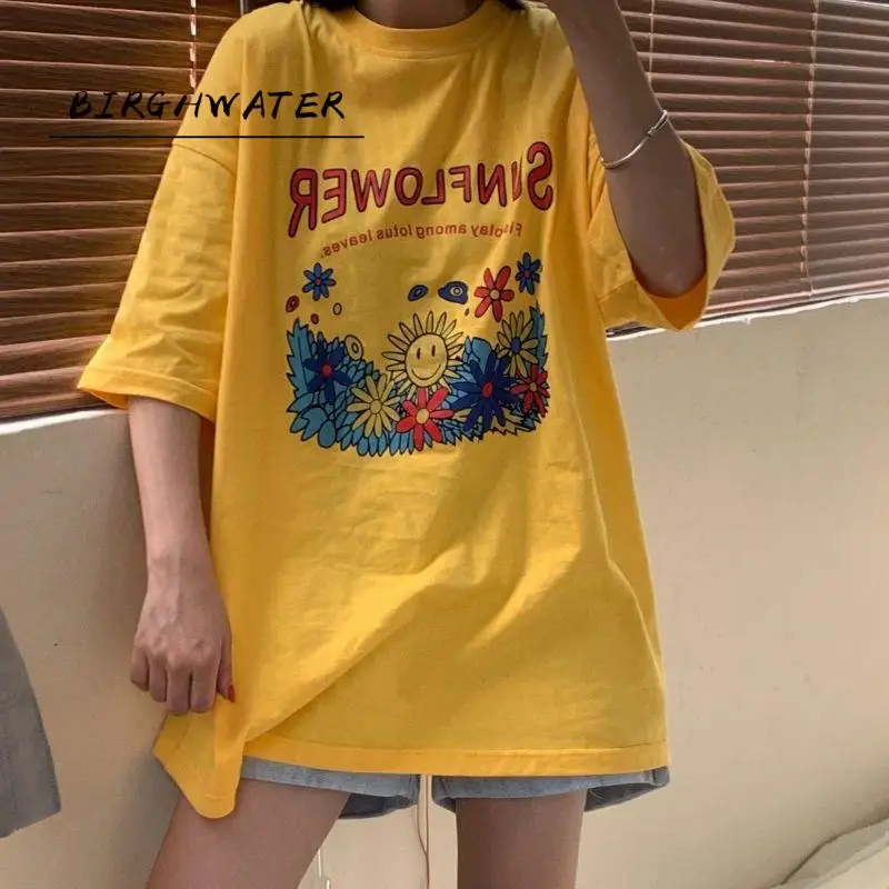 Sunflower Cartoon Printed Vintage Tshirts Plus Size Loose Graphic Cute Tees Short Sleeve Cotton Kpop Harajuku Women Shirt
Sunflower Cartoon Printed Vintage Tshirts Plus Size Loose Graphic Cute Tees Short Sleeve Cotton Kpop Harajuku Women Shirt