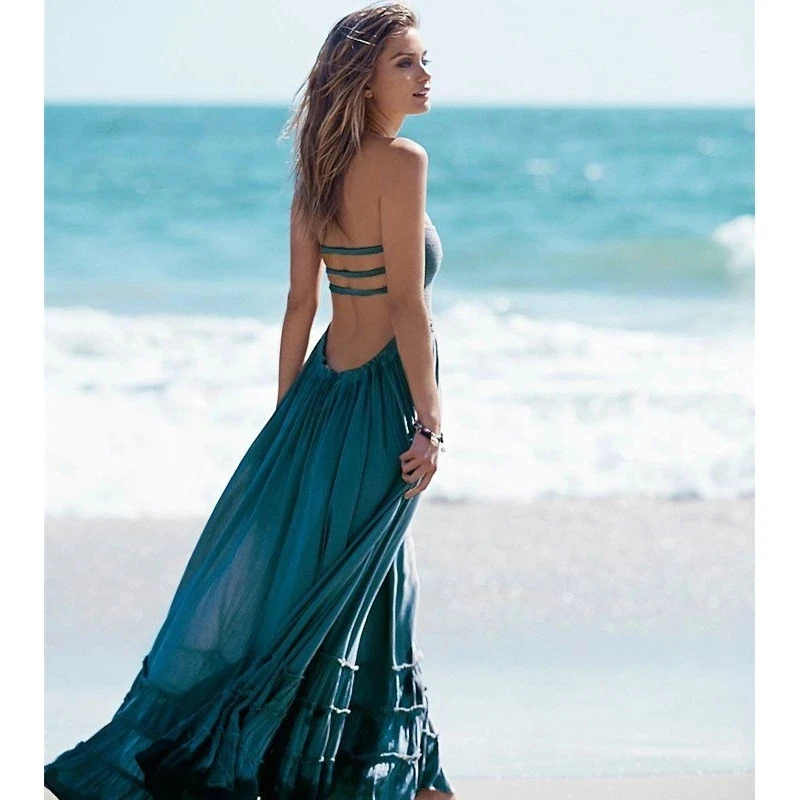 New Solid Color Sexy Careful Machine Sling Bohemian Hanging Neck Swing Beach Travel Photo Pure Cotton Dress Women
New Solid Color Sexy Careful Machine Sling Bohemian Hanging Neck Swing Beach Travel Photo Pure Cotton Dress Women