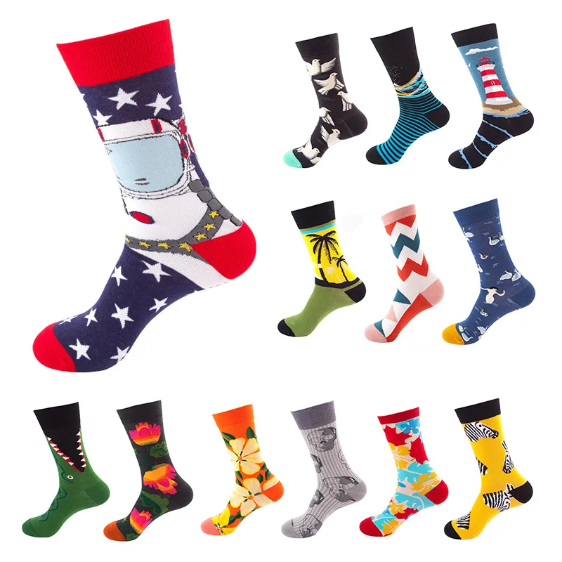 Fashion Cartoon Mens Socks Hip Hop Harajuku Kawaii Cotton Socks astronaut Skull Animal Beer Happy Casual Socks Gifts for Men
Fashion Cartoon Mens Socks Hip Hop Harajuku Kawaii Cotton Socks astronaut Skull Animal Beer Happy Casual Socks Gifts for Men