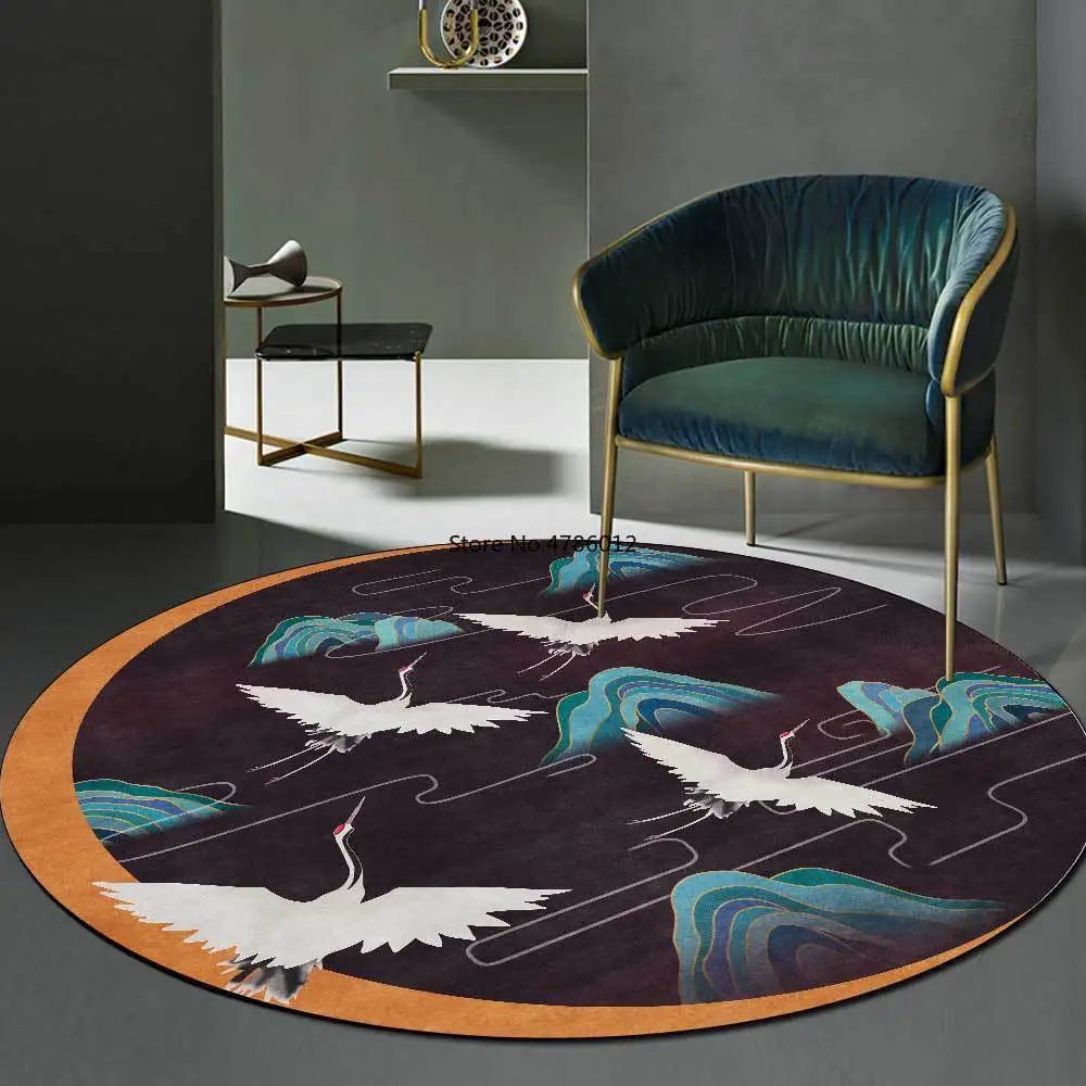 New Chinese Luxury Light Gold Green Mountain White Crane Round Rug Floor Mat Bedroom Living Room Home Decoration
New Chinese Luxury Light Gold Green Mountain White Crane Round Rug Floor Mat Bedroom Living Room Home Decoration