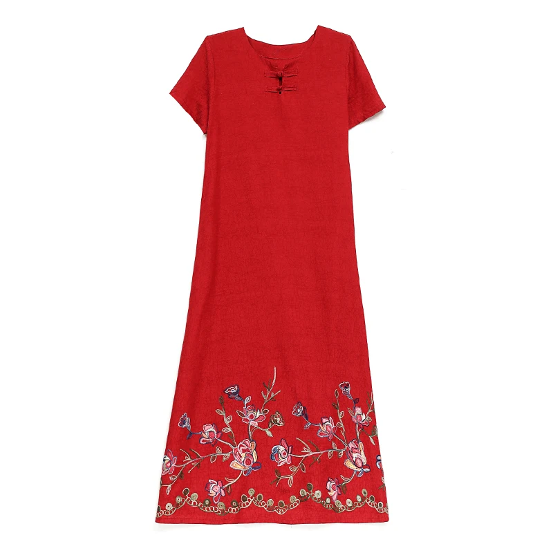Women Dress Vintage Floral Embroidery Short Sleeve Casual Long Dresses 2020 Ankle-Length Plus Size Women Summer Dresses XL-5XL
Women Dress Vintage Floral Embroidery Short Sleeve Casual Long Dresses 2020 Ankle-Length Plus Size Women Summer Dresses XL-5XL