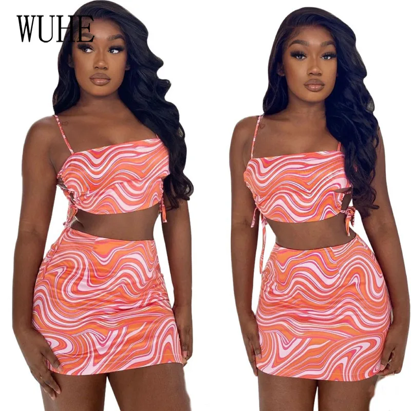 KEXU Print Outfits Drawstring Lace Up Breast Wrap Spaghetti Strap Top Package Hip Tight Skirts Party Nightclub Two Piece Suits
KEXU Print Outfits Drawstring Lace Up Breast Wrap Spaghetti Strap Top Package Hip Tight Skirts Party Nightclub Two Piece Suits