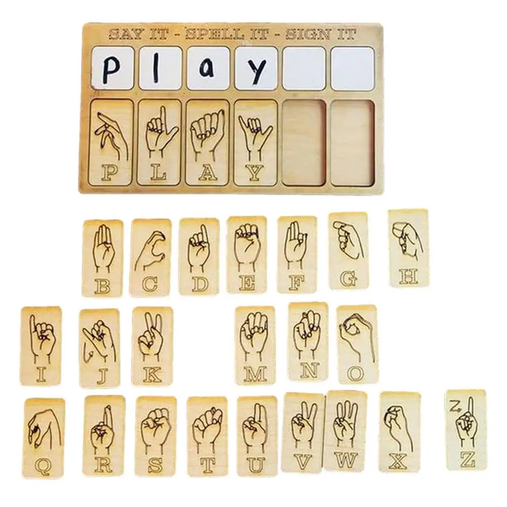 Children Wooden Leisure Puzzle Brain Sign Language English Puzzle Sign Language Drawing Board For Baby Kids Educational Toys
Children Wooden Leisure Puzzle Brain Sign Language English Puzzle Sign Language Drawing Board For Baby Kids Educational Toys