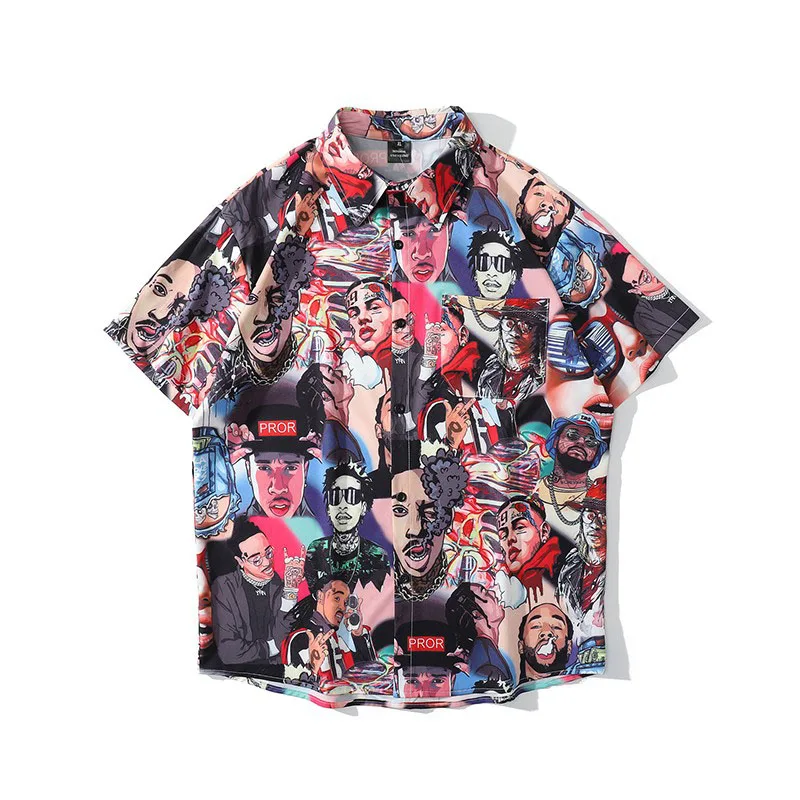 Men Shirt Short Sleeve 2021 New Arrival Summer Loose Portrait Cartoons Male Shirt Thin Fashion American Style Hot Sale S86
Men Shirt Short Sleeve 2021 New Arrival Summer Loose Portrait Cartoons Male Shirt Thin Fashion American Style Hot Sale S86