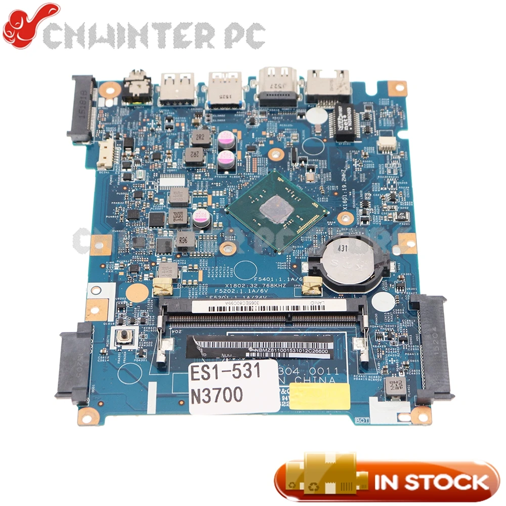 NOKOTION NBMZ811001 NB.MZ811.001 Mainboard For Acer Aspire ES1-531 ES1-531-C1G1 Laptop Motherboard N3700 CPU DDR3 Full Tested
NOKOTION NBMZ811001 NB.MZ811.001 Mainboard For Acer Aspire ES1-531 ES1-531-C1G1 Laptop Motherboard N3700 CPU DDR3 Full Tested