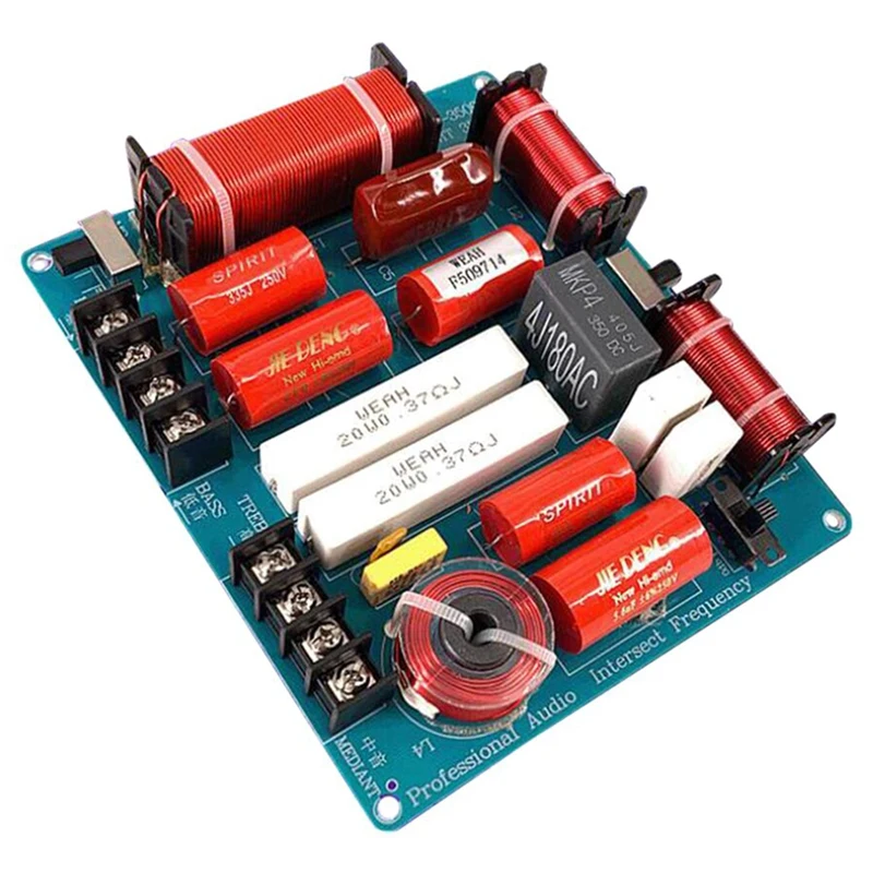 350W 3 Ways Frequency Divider Board KTV Stage Speaker Crossover Audio Treble Mediant Bass 3 Way Crossover Divider
350W 3 Ways Frequency Divider Board KTV Stage Speaker Crossover Audio Treble Mediant Bass 3 Way Crossover Divider