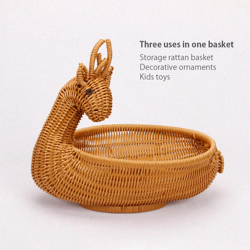 Simulation Rattan Woven Basket Storage Bread Fruit Food Snack Baskets Cute Animal Shape Display Basket Home Handicrafts Decor 
Simulation Rattan Woven Basket Storage Bread Fruit Food Snack Baskets Cute Animal Shape Display Basket Home Handicrafts Decor