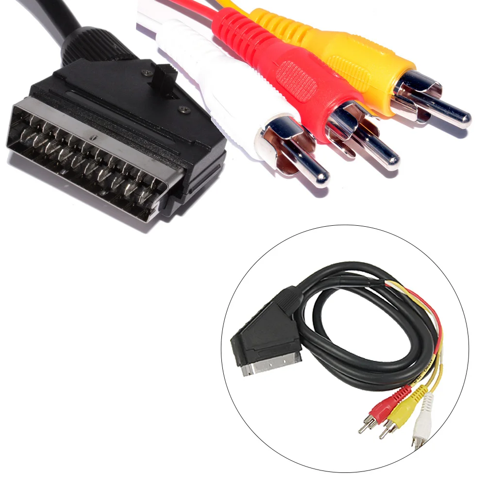 Переходник в форме головы метлы VCR Slim Line AV адаптер DVD 3 RCA штекерное Сменное