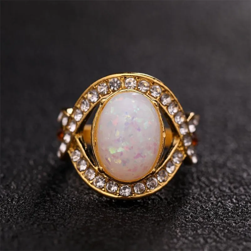 Popular fashion white round opal ring Valentine's Day romantic women's wedding accessories charm jewelry gifts wholesale
Popular fashion white round opal ring Valentine's Day romantic women's wedding accessories charm jewelry gifts wholesale