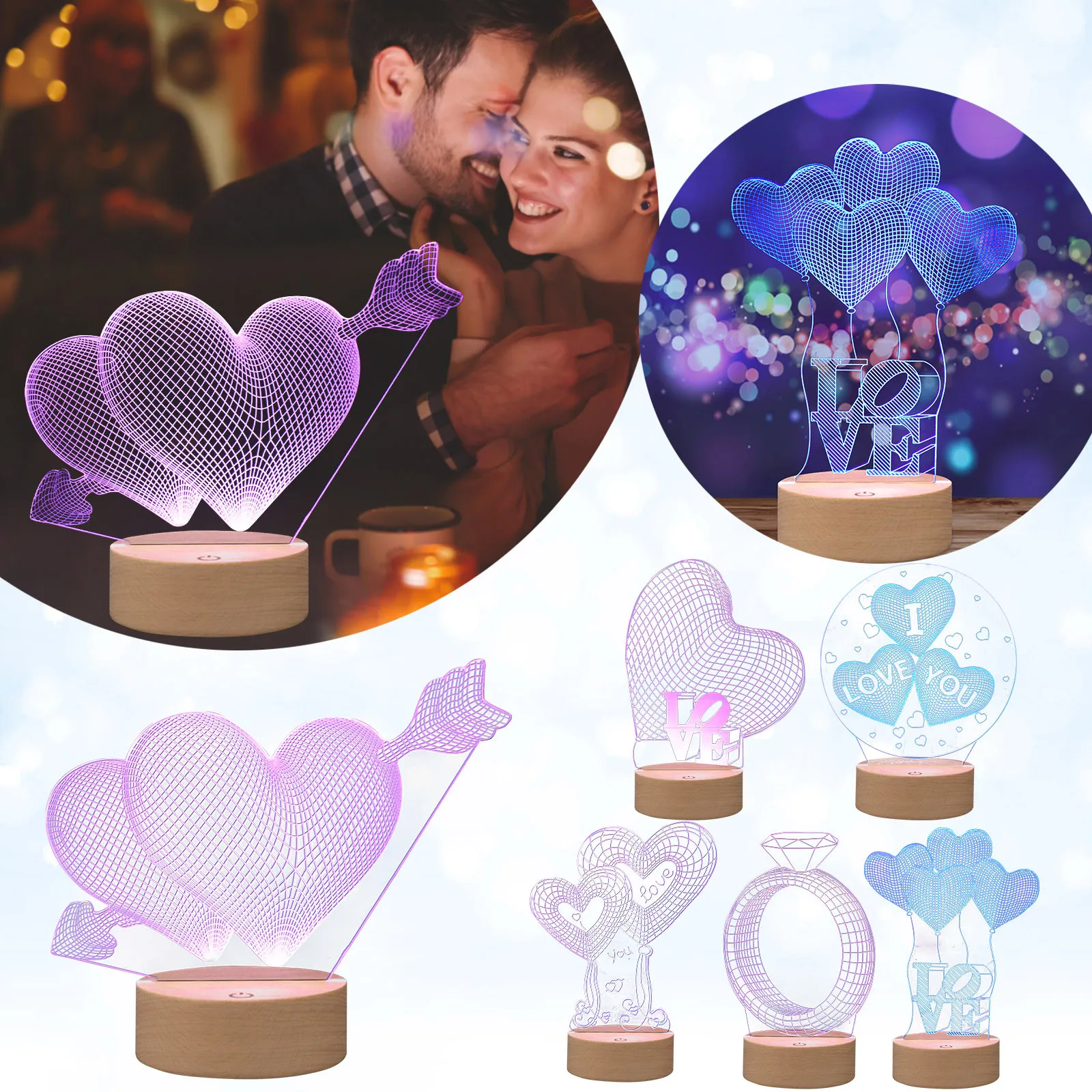 Valentine's Day Gift Love 3D Night Lights LED Colorful Gradient Remote Atmosphere Night Light Festival Ornaments Best Gift
Valentine's Day Gift Love 3D Night Lights LED Colorful Gradient Remote Atmosphere Night Light Festival Ornaments Best Gift