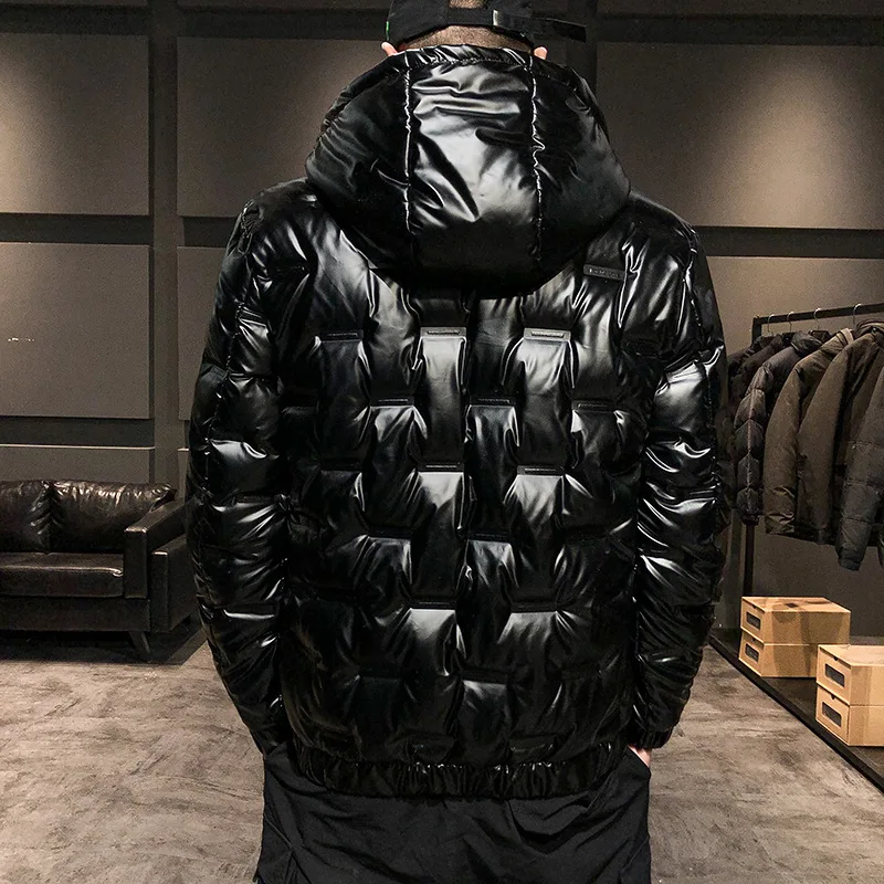 High quality new white duck down thick down jacket men's short student Korean style trendy shiny hooded jacket
High quality new white duck down thick down jacket men's short student Korean style trendy shiny hooded jacket