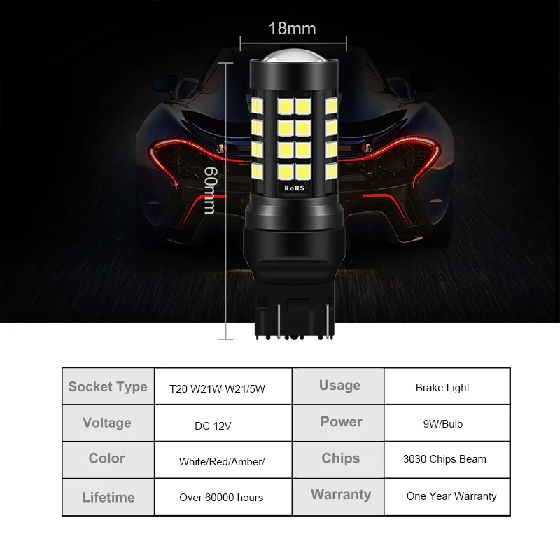 ANMINGPU Signal Lamp T20 7440 W21W 7443 W21/5W Led 3030SMD 1156 LED BA15S P21W PY21W BAU15S Turn Signal Brake Reverse Car Light
ANMINGPU Signal Lamp T20 7440 W21W 7443 W21/5W Led 3030SMD 1156 LED BA15S P21W PY21W BAU15S Turn Signal Brake Reverse Car Light