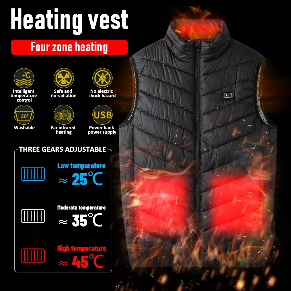 Winter Dual-Control Intelligent Constant Temperature Electric Heating Clothing Outdoor Vest 4-Zone Heating Vest Jacket USB Men'S
Winter Dual-Control Intelligent Constant Temperature Electric Heating Clothing Outdoor Vest 4-Zone Heating Vest Jacket USB Men'S