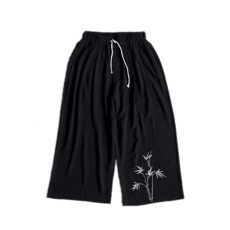 Spring and summer thin 2021 men's embroidered Chinese style linen casual pants 
Spring and summer thin 2021 men's embroidered Chinese style linen casual pants