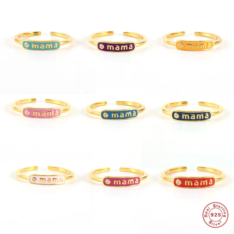 Aide 925 Sterling Silver Colored Enamel mama Letter Resizable Rings For Women Mom Birthday Mother's Day Gift Luxury Fine Jewelry
Aide 925 Sterling Silver Colored Enamel mama Letter Resizable Rings For Women Mom Birthday Mother's Day Gift Luxury Fine Jewelry