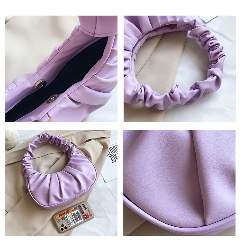 Summer Pleated Handlebags For Women PU Cloud Bags Leisure Armpit Bag Shopping Shoulder Bags Dumpling Handbag Female
Summer Pleated Handlebags For Women PU Cloud Bags Leisure Armpit Bag Shopping Shoulder Bags Dumpling Handbag Female
