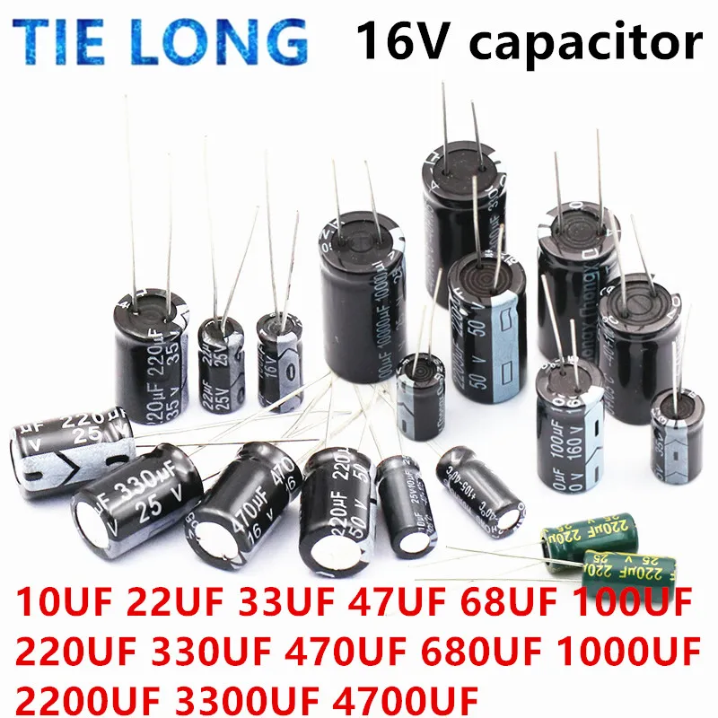 20pcs Aluminum Electrolytic Capacitor 16V 22UF 33UF 47UF 100UF 220UF 330UF 470UF 680UF 1000UF 1500UF 2200UF 3300UF 4700UF
20pcs Aluminum Electrolytic Capacitor 16V 22UF 33UF 47UF 100UF 220UF 330UF 470UF 680UF 1000UF 1500UF 2200UF 3300UF 4700UF