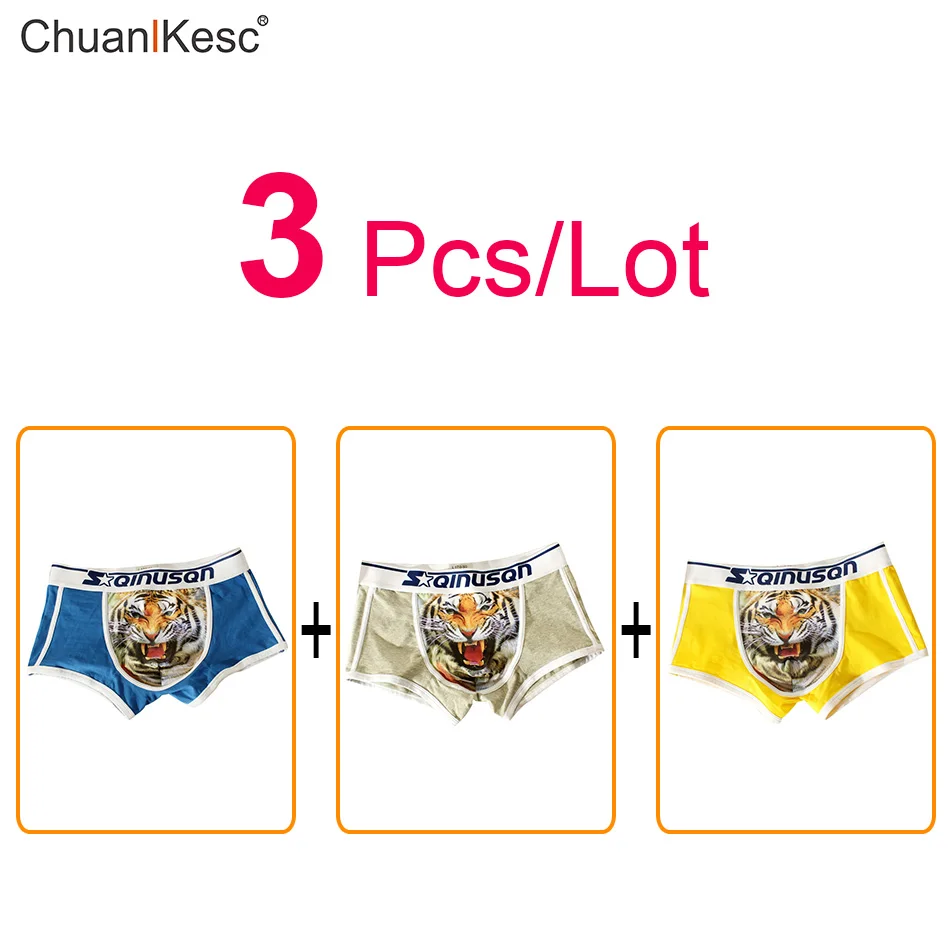 3Pcs/Lot Men's Boxers New Personalized 3D Tiger Head Pattern Underwear Sexy And Comfortable Cotton Shorts
3Pcs/Lot Men's Boxers New Personalized 3D Tiger Head Pattern Underwear Sexy And Comfortable Cotton Shorts