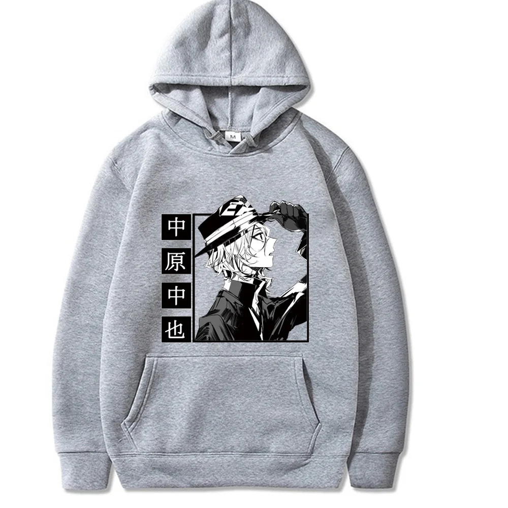 Anime Bungo Stray Dogs Nakahara Chuuya Manga Hoodie Pullovers Top Double Sided Long Sleeve Loose Casual Fashion Man Woman Cloth | Мужская