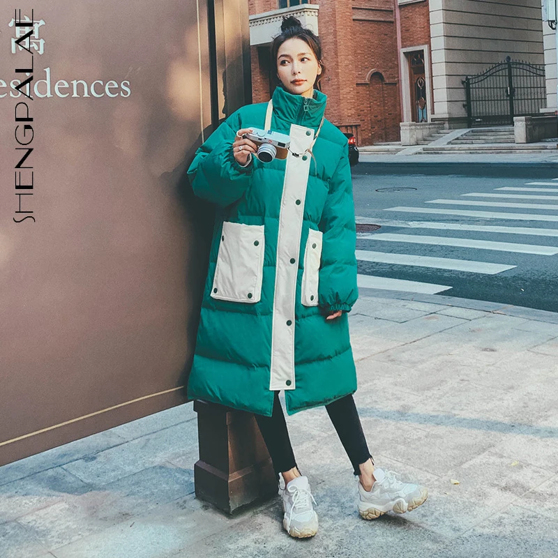 SHENGPALAE Fashion Contrast Color Cotton Padded Jacket Women's Winter 2021 New Stand Collar Loose Zipper Long Sleeve Parker Coat
SHENGPALAE Fashion Contrast Color Cotton Padded Jacket Women's Winter 2021 New Stand Collar Loose Zipper Long Sleeve Parker Coat