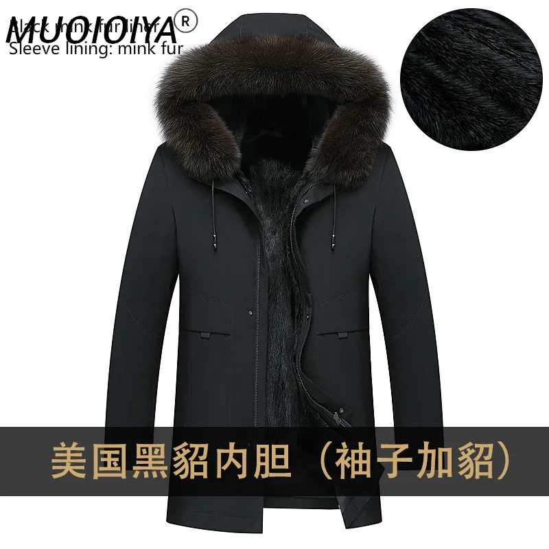

Mens Fur Parka Real Mink Fur Coat Men Winter Jacket Fox Fur Collar Warm Mens Mink Jackets Long Parkas M18D9817173 KJ1547