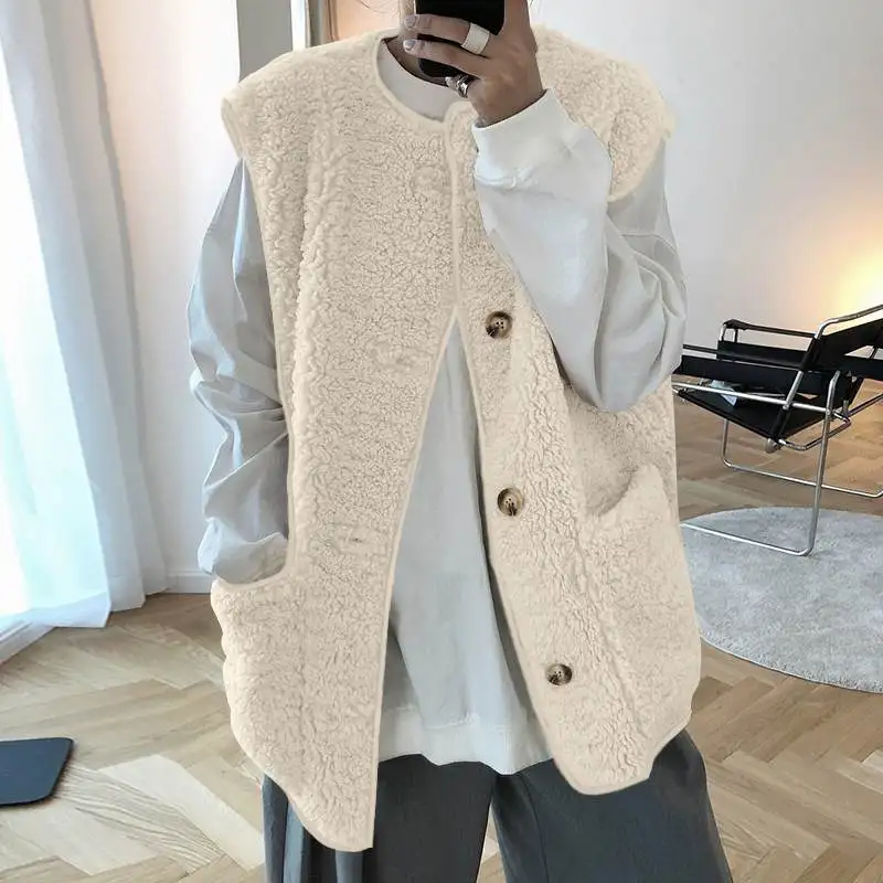 ZANZEA Women Harajuku Faxu Lamb Wool Vest 2022 Casual Solid Sleeveless Autumn Warm Outwears Loose Coats Oversized Button Jackets
ZANZEA Women Harajuku Faxu Lamb Wool Vest 2022 Casual Solid Sleeveless Autumn Warm Outwears Loose Coats Oversized Button Jackets
