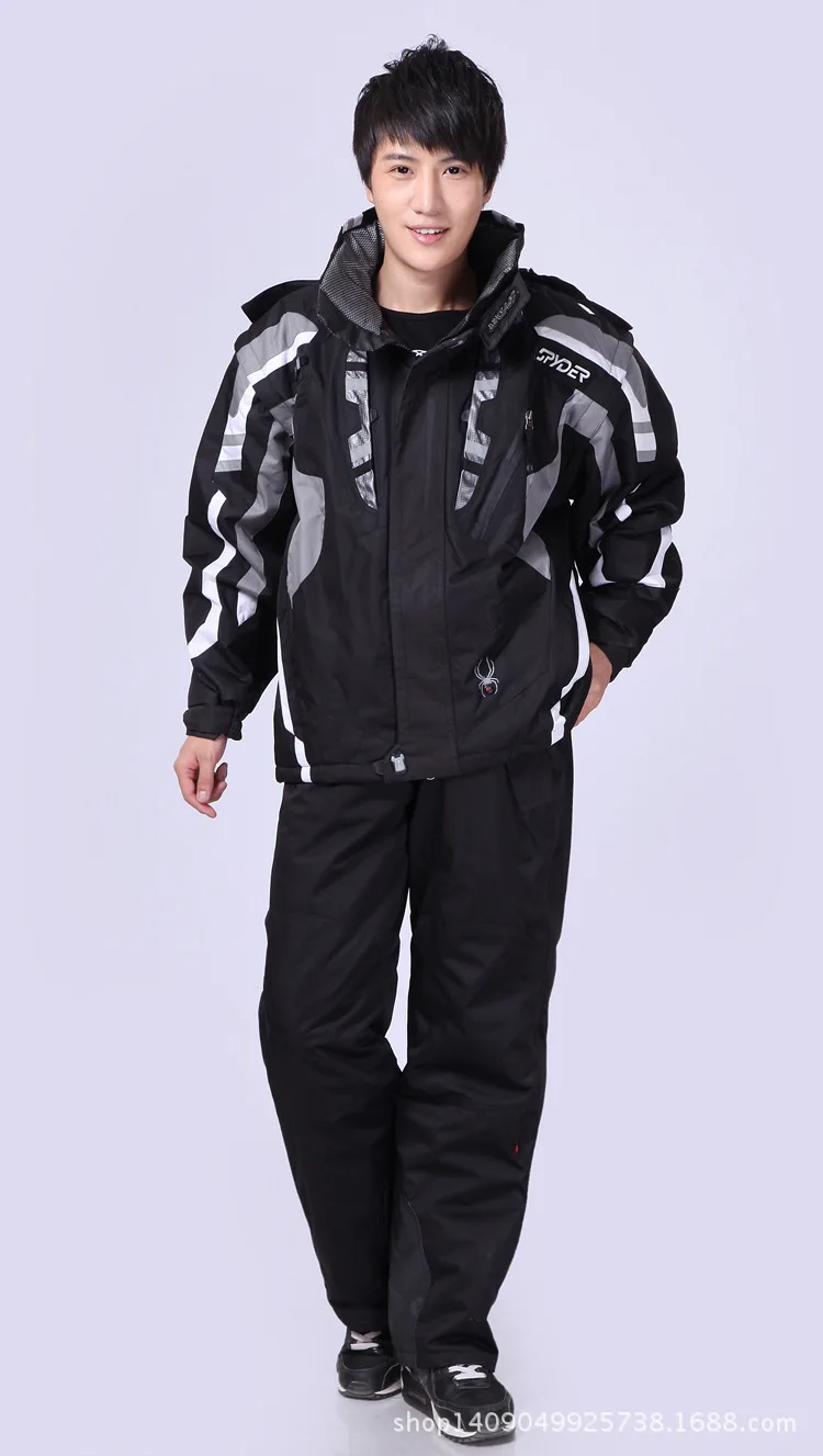 Фото Лыжный костюм мужской зимний теплые водонепроницаемые ветрозащитные штаны