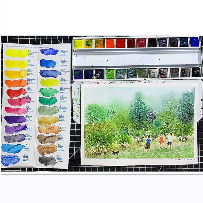 Paul Rubens 24 color phosphorescent watercolor paint set portable hand-painted illustration pigment art painting supplies
Paul Rubens 24 color phosphorescent watercolor paint set portable hand-painted illustration pigment art painting supplies