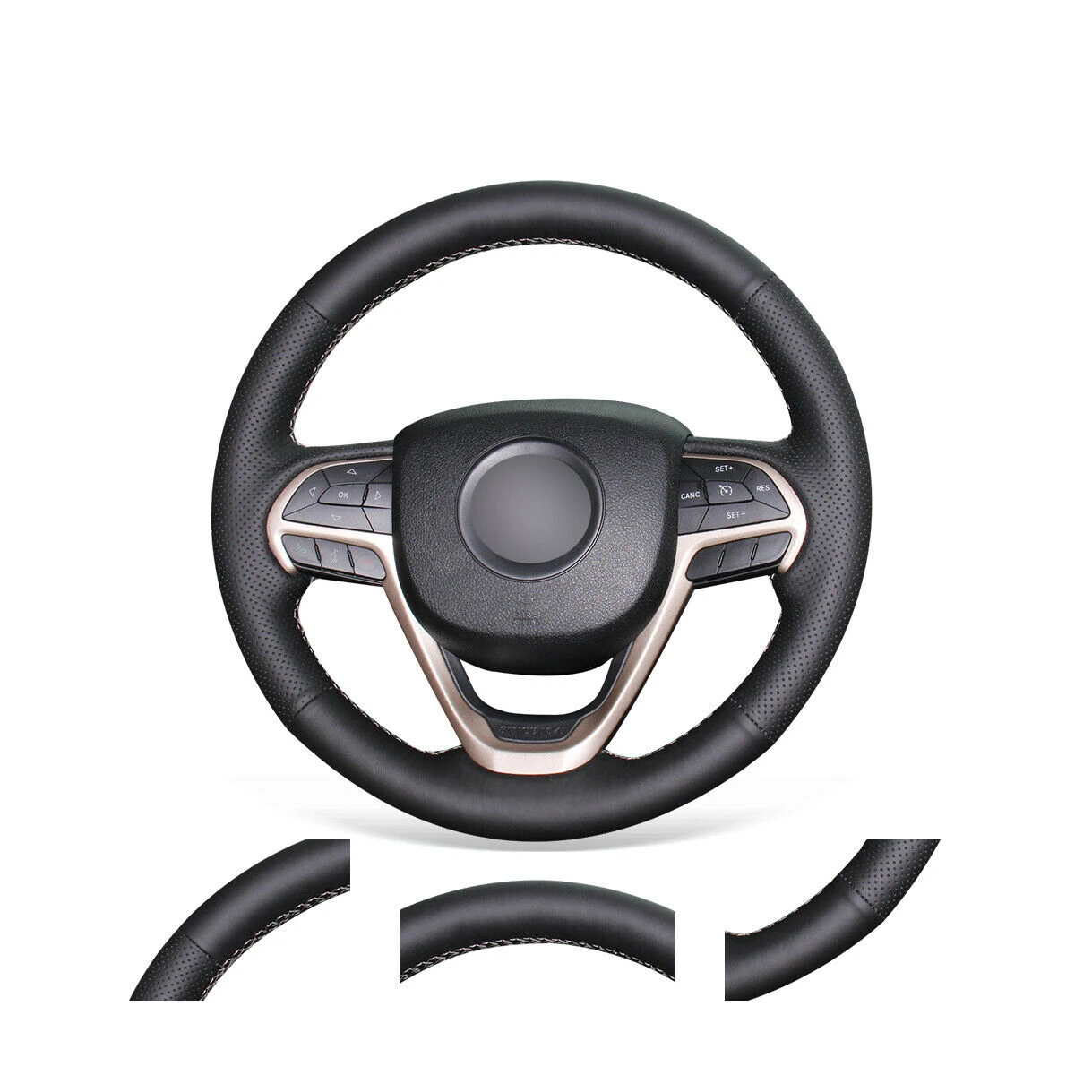 For Jeep Cherokee/Grand Cherokee 2014-2020 Black Genuine Leather Car Steering Wheel Cover Car-Styling Car Accessories Interior
For Jeep Cherokee/Grand Cherokee 2014-2020 Black Genuine Leather Car Steering Wheel Cover Car-Styling Car Accessories Interior