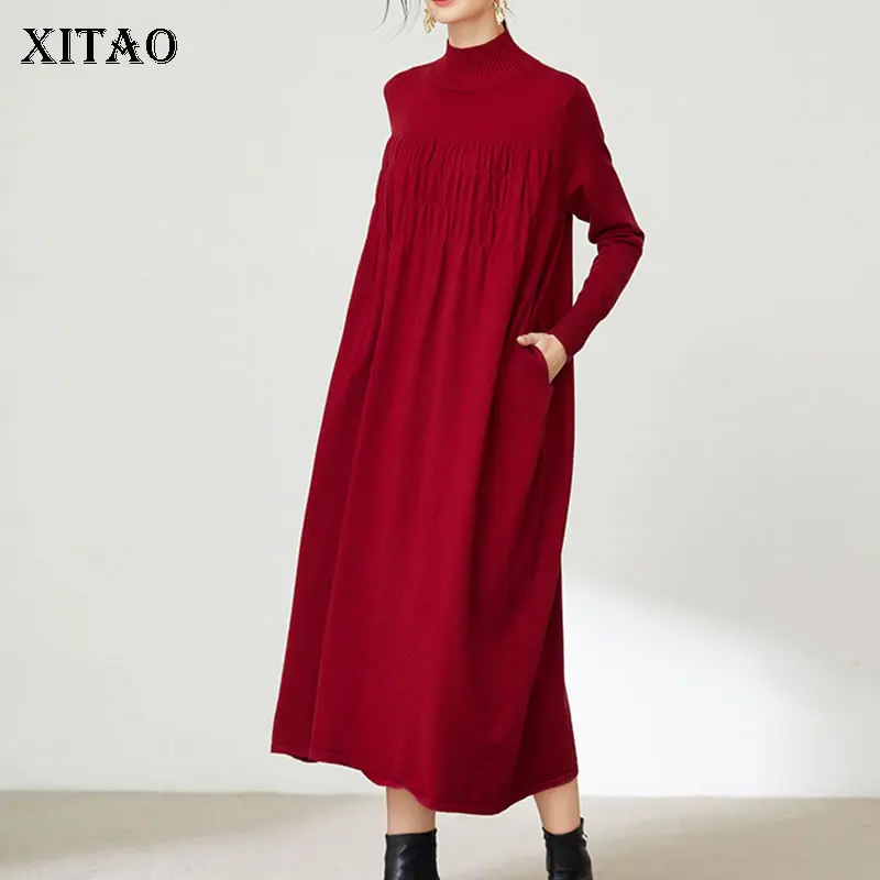 XITAO New Solid Color Knitting Dress Autumn Winter New Fashion Loose Pleated Pullover Women Base Dress Simplicity WMD4077
XITAO New Solid Color Knitting Dress Autumn Winter New Fashion Loose Pleated Pullover Women Base Dress Simplicity WMD4077