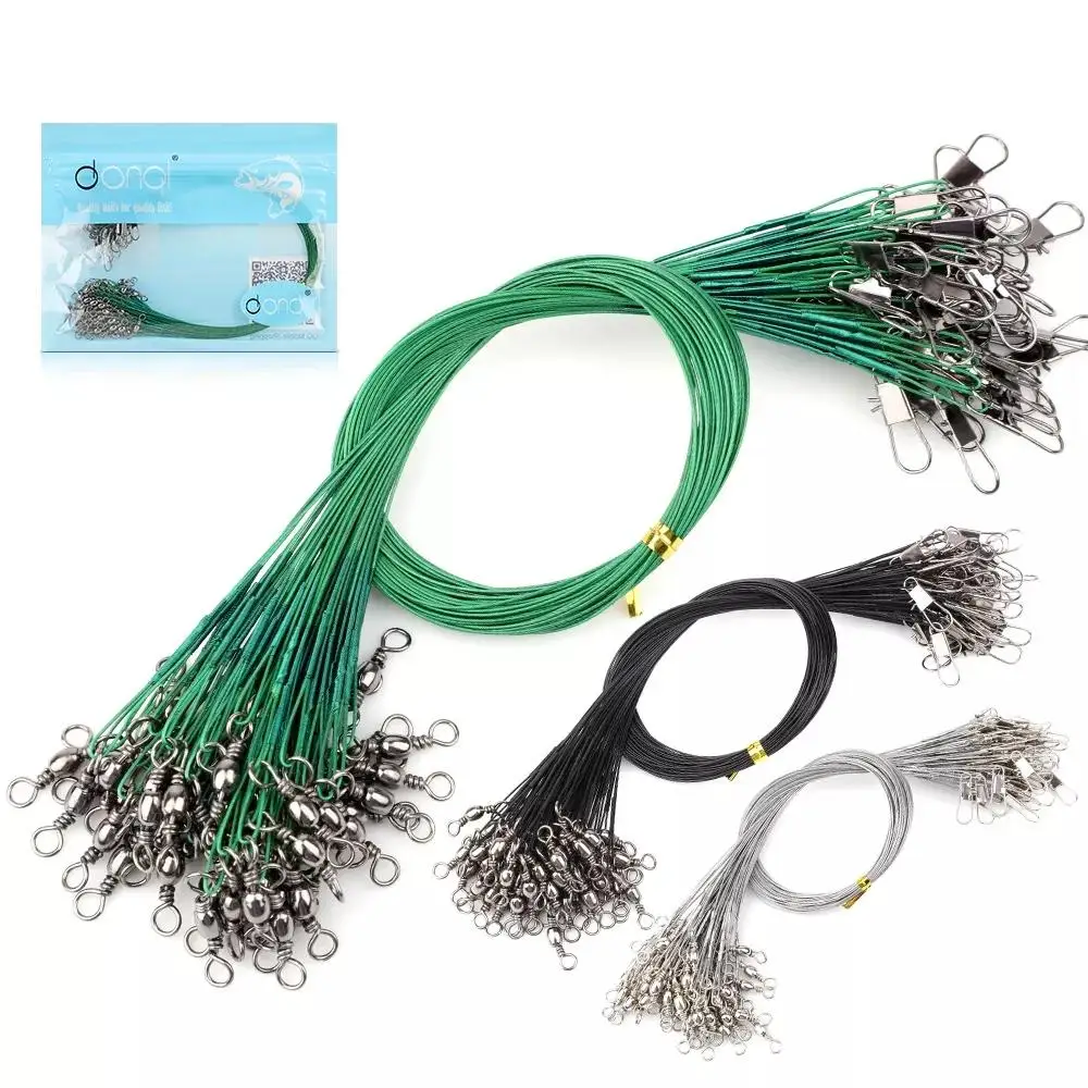31M 72Pcs Fishing Line Anti-Bite Tension Leash Steel Wire Leader Tackle with Rolling Swivel Lock Snap Anti-bait Fishing Wire Rig
31M 72Pcs Fishing Line Anti-Bite Tension Leash Steel Wire Leader Tackle with Rolling Swivel Lock Snap Anti-bait Fishing Wire Rig