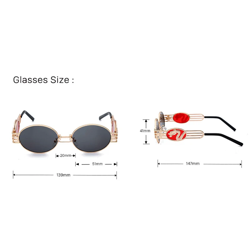 Mimiyou Овальные Солнцезащитные очки из сплава для мужчин в стиле панк китайский