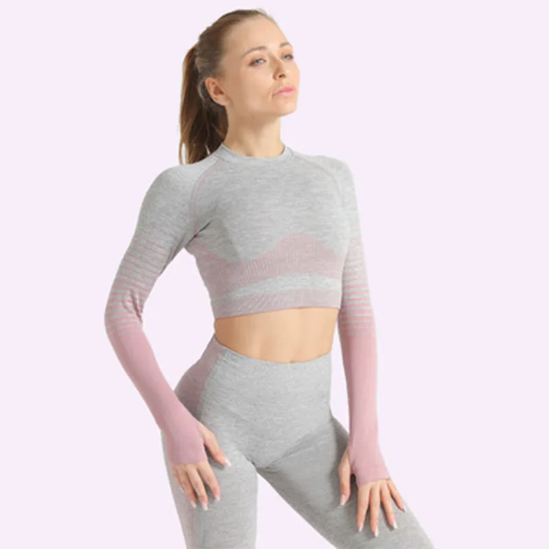 SALSPOR Shirts Women Fitness Yoga Breathable Seamless Long Sleeve Workout Jogging Quick Dry Sports Outdoor Athletics Crop Top
SALSPOR Shirts Women Fitness Yoga Breathable Seamless Long Sleeve Workout Jogging Quick Dry Sports Outdoor Athletics Crop Top