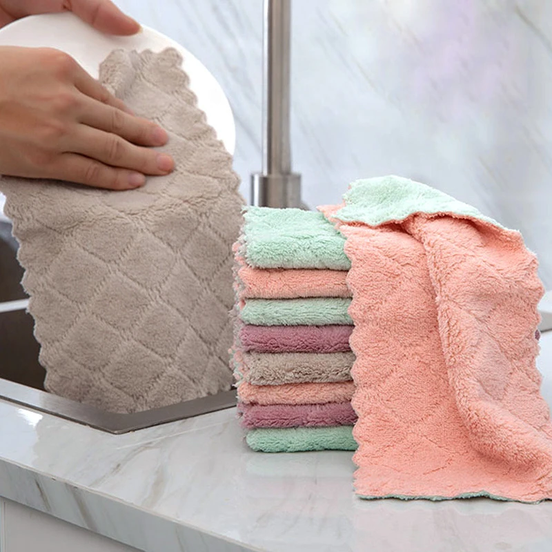 10pcs Double-layer Soft Thickened Microfiber Kitchen Dish Cloth Absorbent Household Cleaning Cloth Wiping Towel Home Kichen Tool 
10pcs Double-layer Soft Thickened Microfiber Kitchen Dish Cloth Absorbent Household Cleaning Cloth Wiping Towel Home Kichen Tool